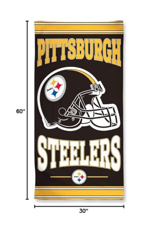 Wincraft NFL Pittsburgh Steelers Fiber Beach Towel, 9lb/30 x 60 - Image 2